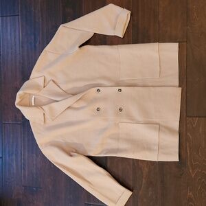 Just Madison tan double breast long cardigan
